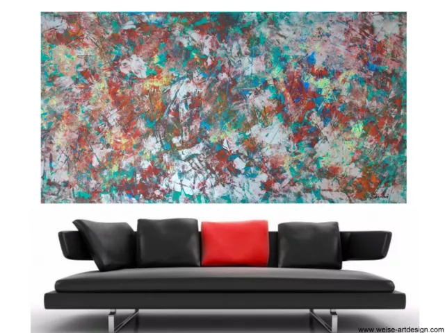 WEISE XXL Acrylbild Abstrakt ART Gemälde Modern 169 x 91cm Leinwand 23/22 NEU