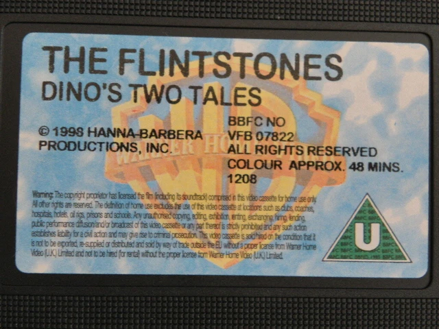 VINTAGE THE FLINTSTONES Dino s Two Tales 1998 2 Episodes VHS Video the-flintstones-dinos-two-tales-vhs-1994-for-sale-online-ebay