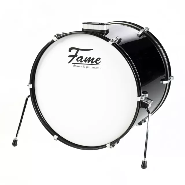 Fame First Step Bass Drum 22"x18", Mischholz, Piano Black, Aluminium Hardware, S