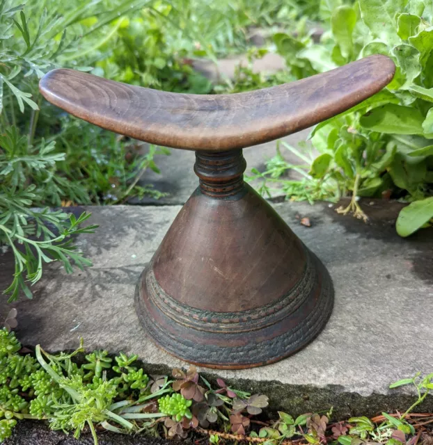 Antique Refined Ethiopian Hand Carved Wooden Tribal Headrest ca 19th century