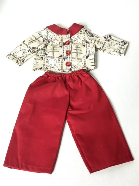 18" doll Outfit Red Pants Snowman Christmas Top fits American Girl doll
