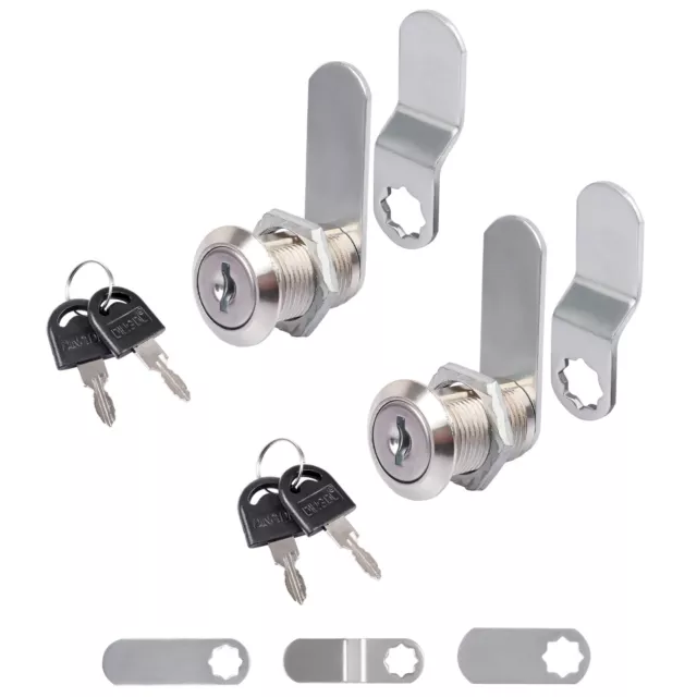 2 Set Cabinet Cam Locks with Keys 5/8 in Cylinder for RV Camper Drawer Tool Box