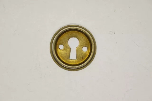 Art Deco Schlüssellochblende Möbelschild Schlüsselschild Rund Ø 31 MM Oro Antico