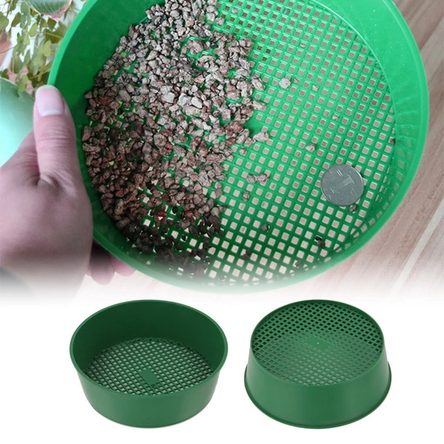 2x Gitter Sieb Grün Kunststoff Gartensieb Kompost Boden Kies Stein Nagelneu