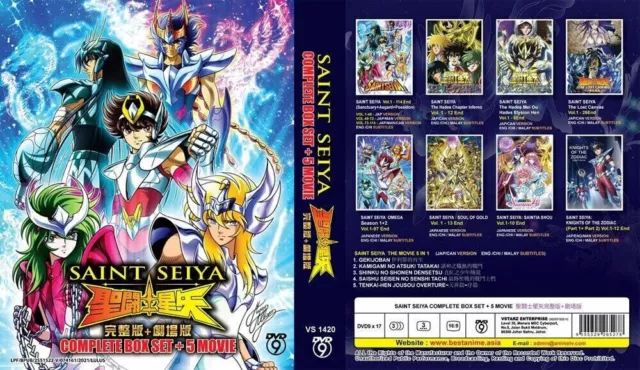 Juego De Caja Completa De Saint Seiya + 5 Películas Anime Dvd Region Todos...