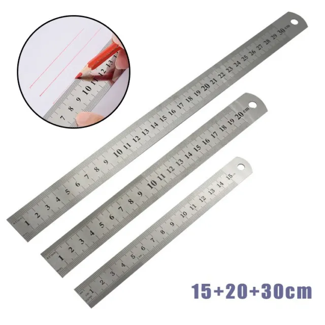 Scale Ruler Durable Anti-corrosive Students Set of 3 Metal Light weight