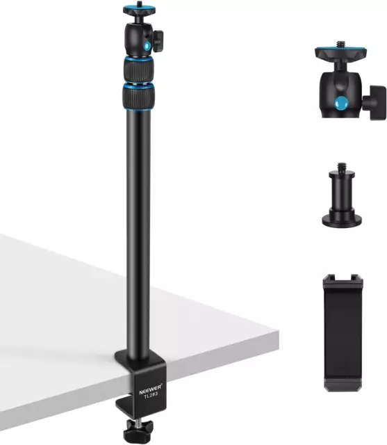 Extendable Camera Desk Mount with Ball Head Adjustable Table Light Stand