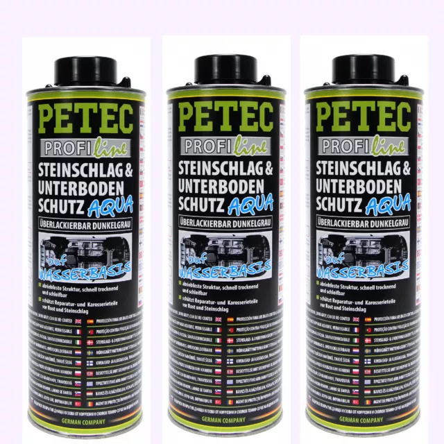 PETEC Steinschlag und Unterbodenschutz Rostschutz 3 Liter AQUA Wasserbasis 73710