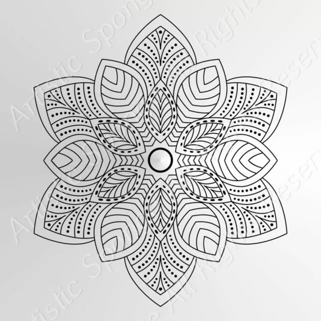 Mandala Flower Star Round Reusable Stencil A3 A4 A5 Wall Decor Oriental /  M25