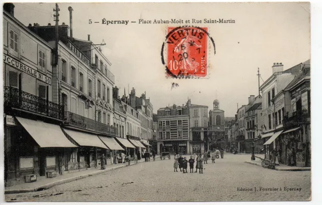 EPERNAY - Marne - CPA 51 - les rues - Place Auban Moet - Succursale N° 50