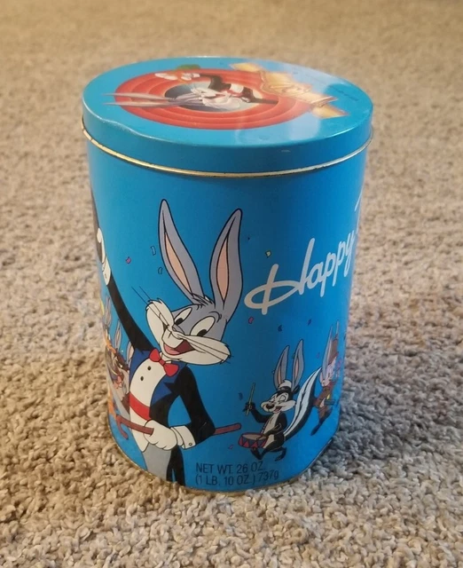 1989 Brachs Happy Birthday Bugs Bunny Looney Tunes 50th Anniversary Tin Vintage