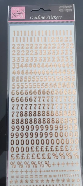 Anita's Small Numbers Outline Stickers - Silver, Embossed Peel-Off Stickers For Card Making & Crafts - View #7
