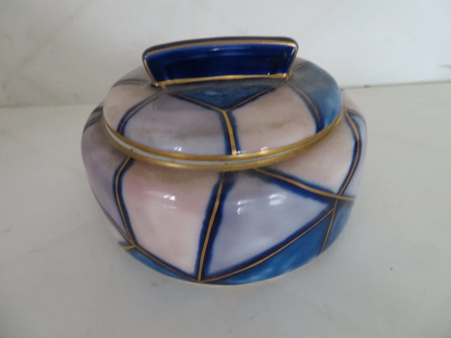 Pot couvert Emaillé THARAUD Limoges années 1930