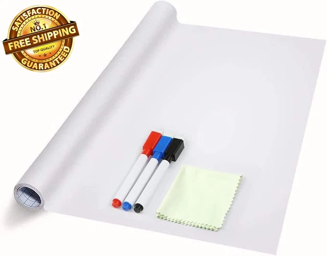 Dry Erase Whiteboard Sticker Wall Decal, Self-Adhesive White Board Peel Stick Pa