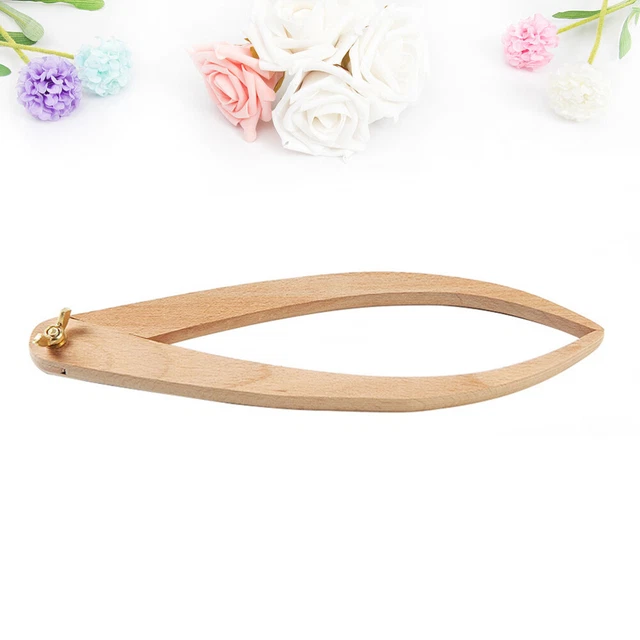Poignée en bois, presse à bord ronde en métal pour maroquinerie cuir, 100 mm x 60 mm x 26 mm, ton argenté Poignée en bois, presse à bord ronde en métal pour maroquinerie cuir, 100 mm x 60 mm x 26 mm, ton argenté