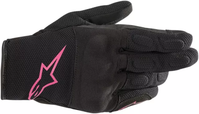 Women's S-Max Drystar Street Riding Gloves Black/Pink Medium Alp. 3537620-1039-M