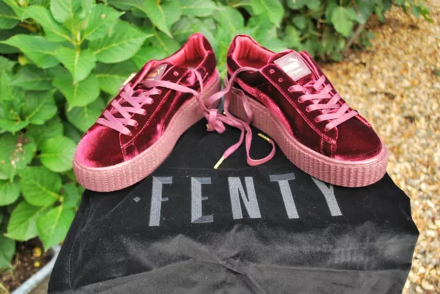 PUMA FENTY RIHANNA Burgundy Velvet Trainers Creepers UK6 39 BNWB Dust Bag 99.00 PicClick UK