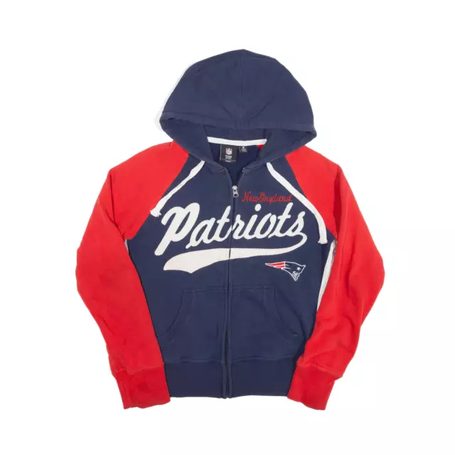 Felpa con cappuccio NFL New England Patriots USA blu cerniera intera donna M