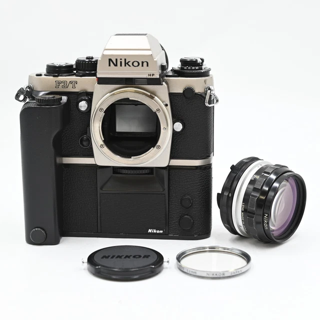 NIKON F3 T HP MD-4 35mm w/ NIKKOR-H.C 28mm F/3.5 Silver [Excellent