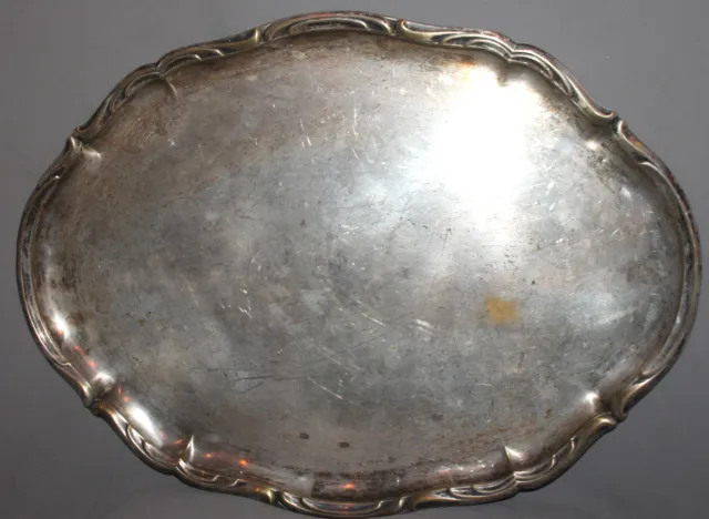 Antique Silver Plated Serving Tray Platter