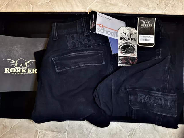 The Rokker Company Black Jack Regular Cargo Biker Jeans