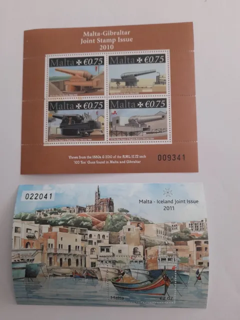 Malta TWO Mini Sheet Never Hinged/MNH
