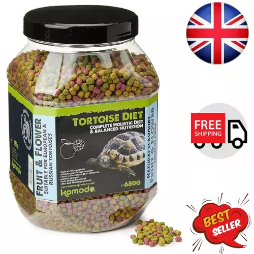 Komodo Tortoise Complete Pellet Diet Food Tub Fruit & Flower 680G Nutritious*