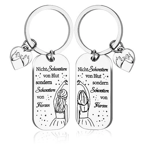 Goldziples 2 Stück Schlüsselanhänger Beste Freundin Geschenke, Schwester Schl...