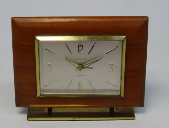 Alter Wecker Mechanischer Europa 7Jewels Uhr Tischuhr vintage alarm clock 60er