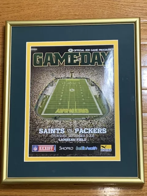 GREEN BAY PACKERS Vs Saints Picture Prof. Framed 2011 NFC NFL Game Day Program