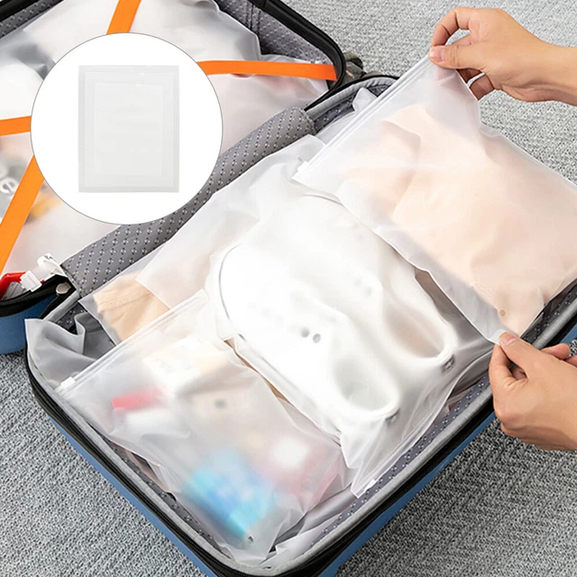 15 Stück Transparenter Reisekoffer Schuhe Kleidung Aufbewahrungstasche Tragbarer