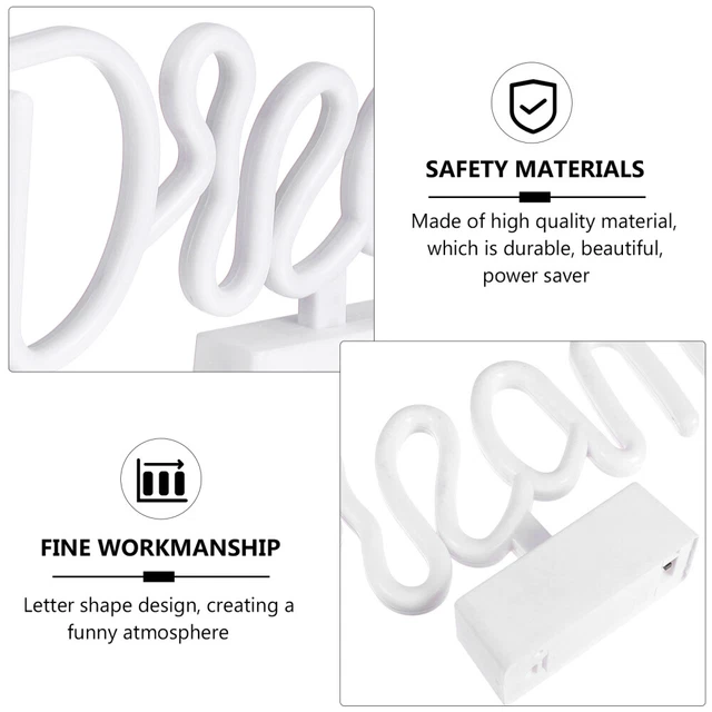 DREAM NEON SIGN Bedside Table Lamp Battery Opperated Night Light LED