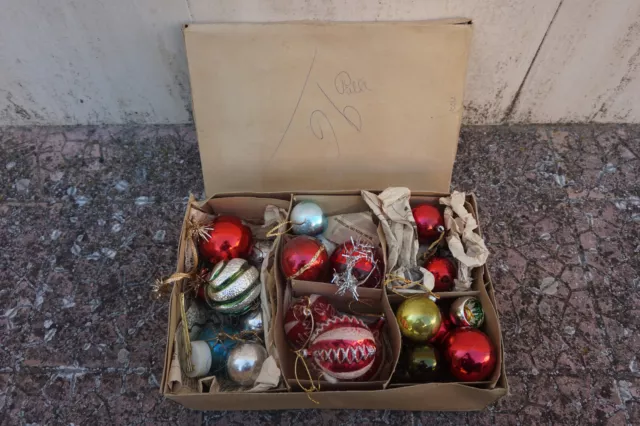 Lotto vintage palle palline decorazioni di Natale natalizie albero di natale