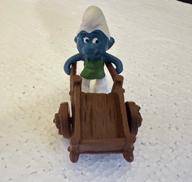 Schtroumpf Sur Tricycle Vintage Schleich 1978 - Figurine Rétro, Thème BD, En Très Bon état (TBE)