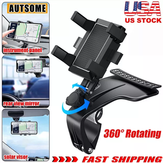 Spida Mount 360° Universal Cell Phone Car Dashboard Holder Stand Bracket Clip US