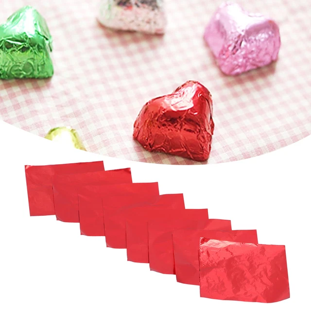 100 Emballages Chocolat En Papier Aluminium - 7 Couleurs - 8x8 Cm - Pour Bonbons, Caramels, Desserts - Idée Décoration Fête, Mariage