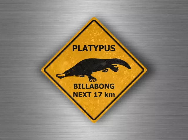 Autocollant sticker voiture moto panneau australie attention danger platypus