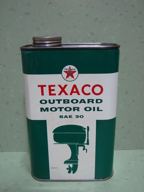 Vintage Texaco Outboard Motor Oil 1 Quart Can Sealed Full