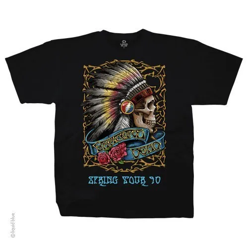 GRATEFUL DEAD-SPRING TOUR '90-INDIAN-T-SHIRT S-M-L-XL-2X,6X Garcia,Lesh,Wier