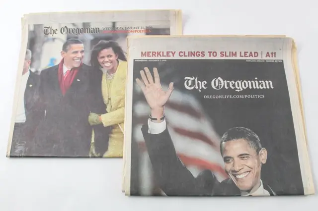 Lot of 2 The Oregonian Newspaper 2008 2009 Barack Obama Michelle Politics