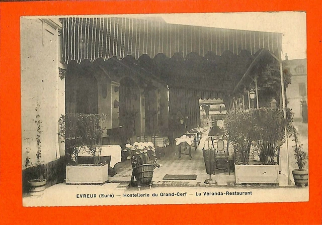 Evreux (27) Cpa " Hostellerie Du Grand-Cerf "  Veranda Restaurant