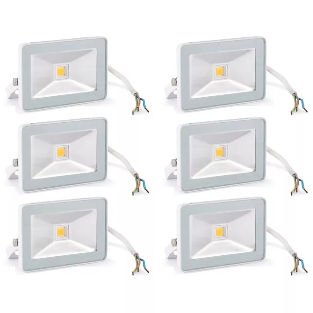 6 x Design LED Fluter 10W neutralweiß 4000K IP65 120° direkt 230V flach UVP 143€