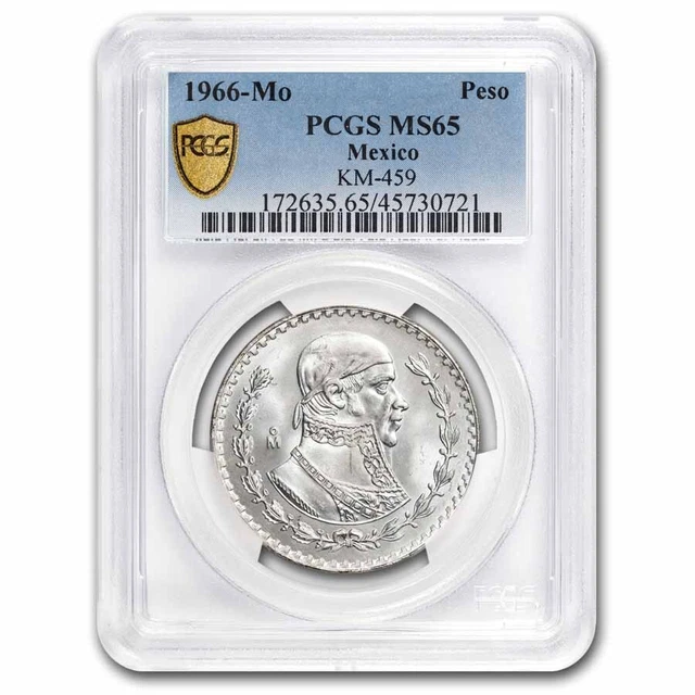 1966-Mo Mexico Silver 1 Peso MS-65 PCGS - SKU#287010