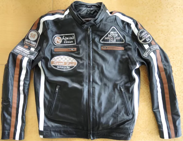 Motorrad-Lederjacke Motorradjacke Mopedjacke Rollerjacke echt Leder