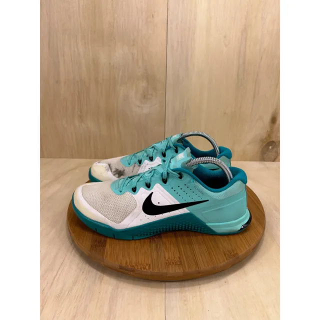 Nike Metcon 2 Flywire Blue White Cross Training Shoes Womens Size 9.5