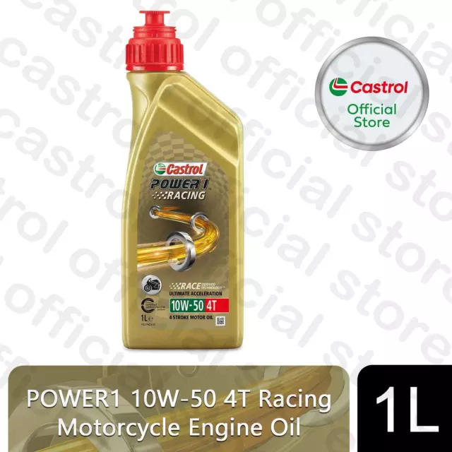 Castrol Power1 Racing 4T 10W-50 Fully Synthetic Engine Oil for Motorcycle, 1L