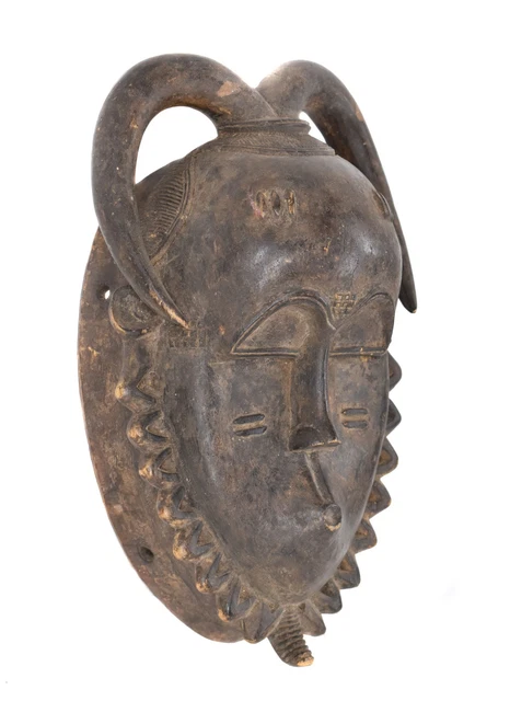 Yaure Baule Portrait Mask Horns Mblo Ivory Coast African Art