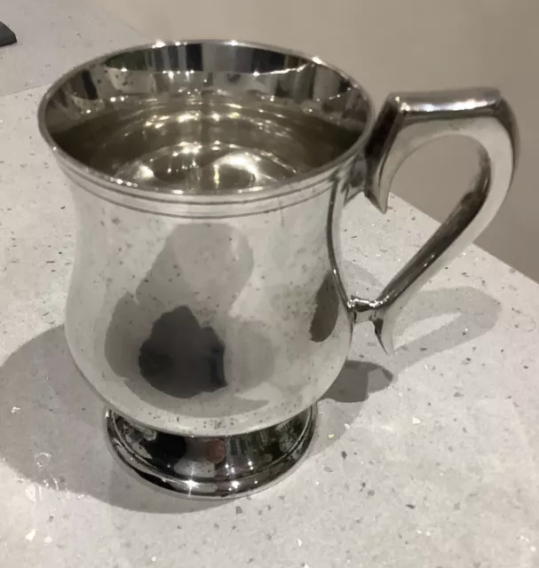 Antique Silver Plate Tankard. Half Pint.