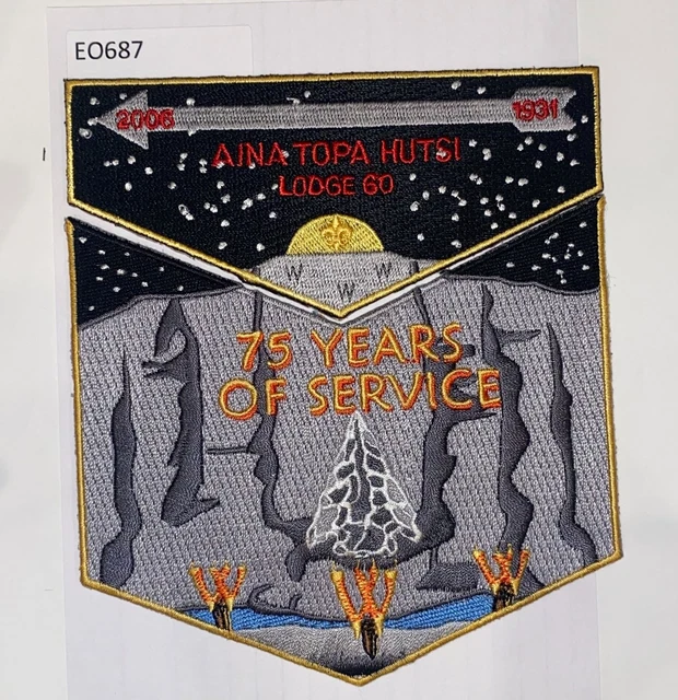 Boy Scout OA Flap Set Aina Topa Hutsi Lodge 60 75th Anniversary