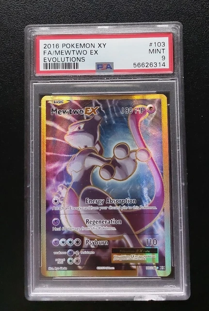 2016 Pokemon TCG XY Evolutions Mewtwo EX Full Art Holo Rare PSA 9 MINT ENG #103